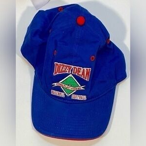 THE GAME HEADGEAR BLUE AND RED with TED DIZZY DEAN LETTER BASEBALL SOFTBALL